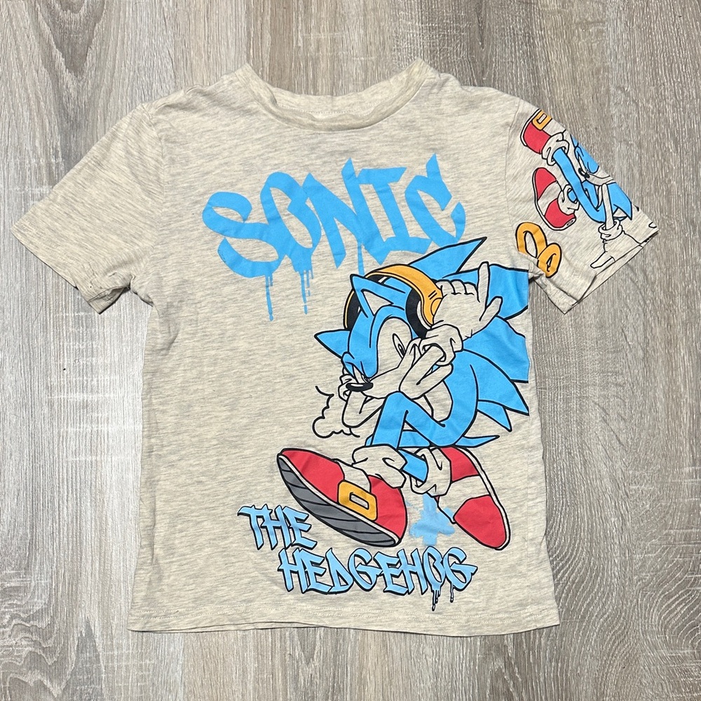 Sonic Kids Graphic T-Shirt - Blue and Gray